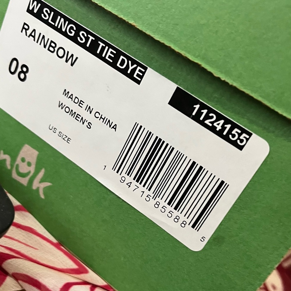 Rainbow sanuk sling style sandals,size 8 brand new